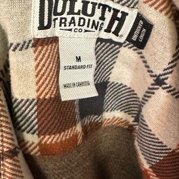 Duluth Trading Co Men's Plaid Shirt - Brown, Black, White size medium - Picture 5 of 5